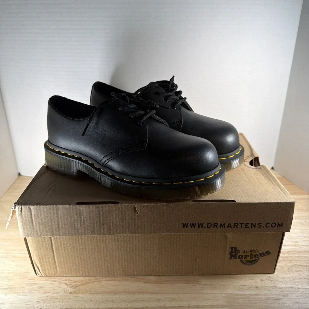 Doc Dr. Martens 1461 SR Women's 8 Men's 7 Slip Resistant Safety Work Shoes Black